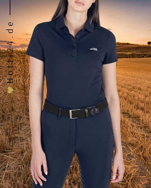 equiline damen poloshirt caudiec es123ph00872-002 blau vorne