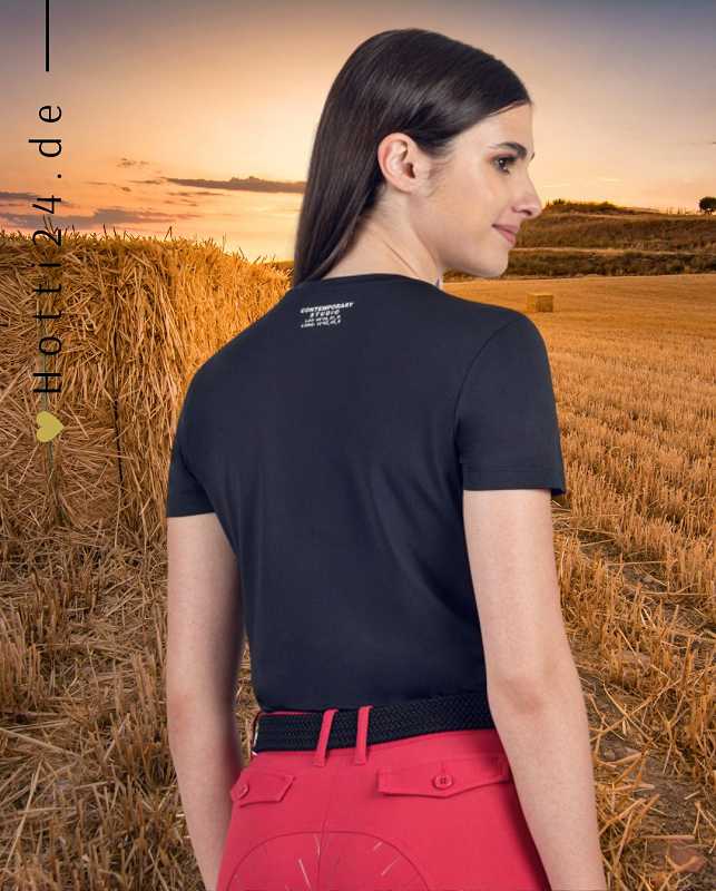 equiline damen t-shirt cearac es123ph00875-002 blau