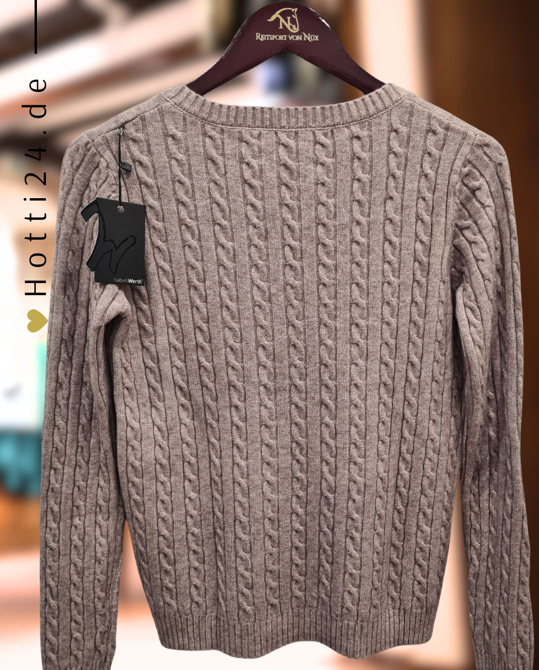 ISABELL WERTH »Pullover Zopfstrickmuster Kaschmir Mix Taupe