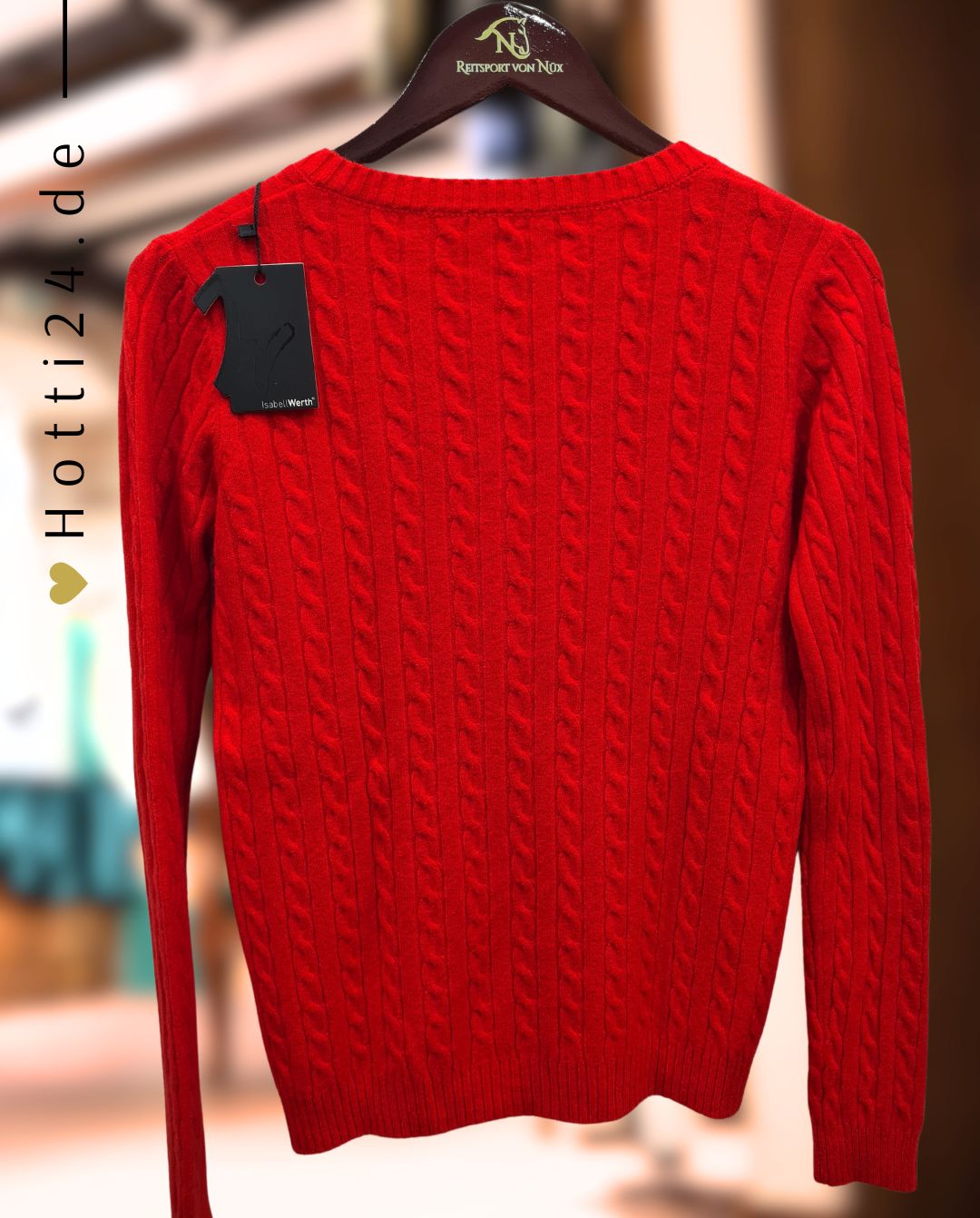 ISABELL WERTH »Pullover Zopfstrickmuster Kaschmir Mix Rot