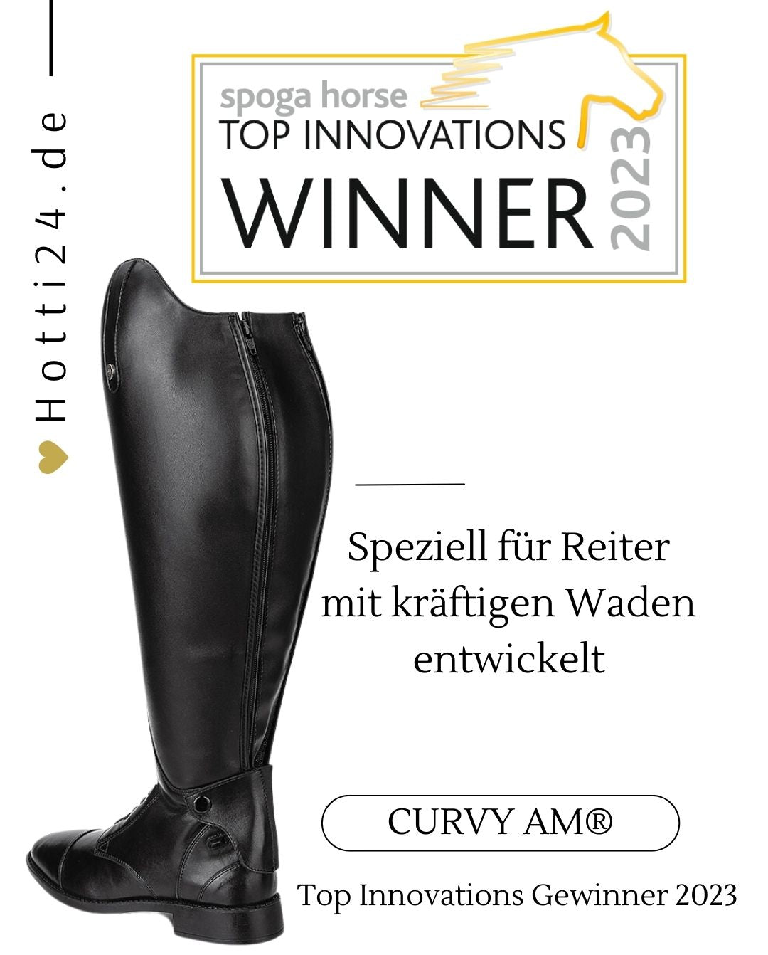 Suedwind »Reitstiefel CURVY AM® Schwarz - Top Innovations Gewinner 2023, wurde speziell für Reiter mit kräftigen Waden entwickelt. Die innovative Konstruktion ermöglicht die Anpassung des Stiefels an verschiedene Wadenweiten durch austauschbare Einsätze Artikelnummer 101422102711 erhältlich bei www.Hotti24.de