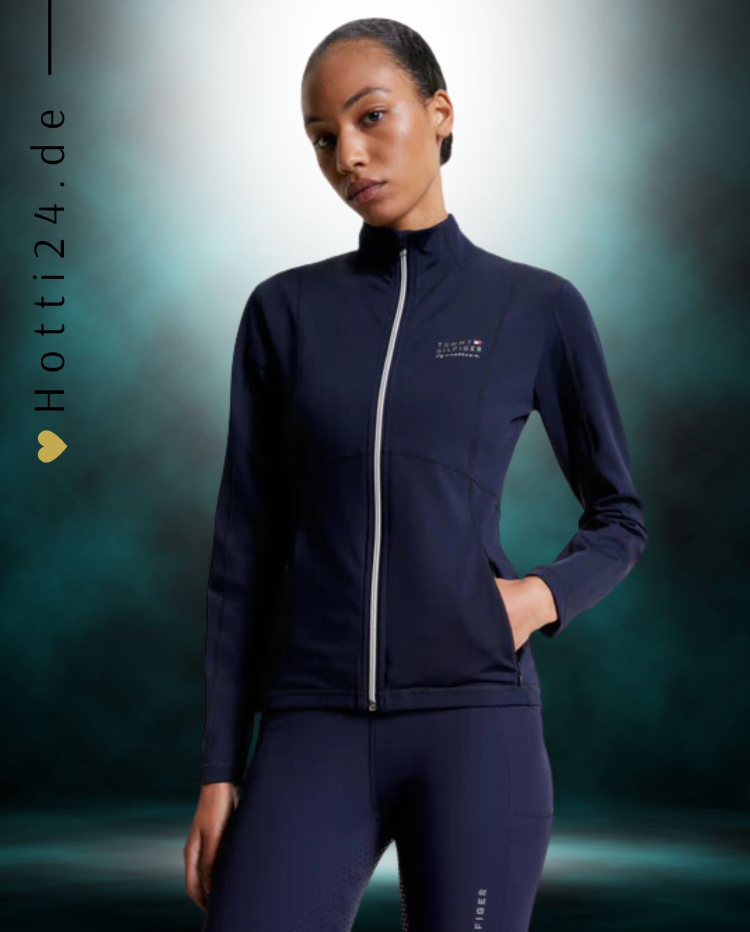 Tommy Hilfiger Equestrian® »Damen Trainingsjacke Atlanta Blau, taillierte Trainingsjacke Atlanta hat einen klaren, taillierten Look für eine elegante Silhouette und wurde aus einem 4-Wege-Stretch-, schnell trocknenden, atmungsaktiven Stoff Artikelnummer th13wjac697-004 erhältlich bei www.Hotti24.de