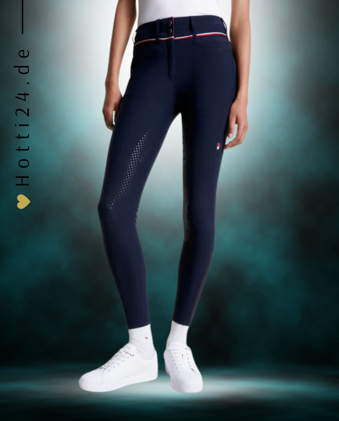 Tommy Hilfiger Equestrian® »Ganzjahres Damen Reithose Geneva FullGrip Blau, ist aus einem technischen, wasserabweisenden Power-Stretch-Gewebe gefertigt und verfügen über einen höheren und breiteren Bund für maximalen Reitkomfort Artikelnummer th13wfbr684-004 erhältlich bei www.Hotti24.de