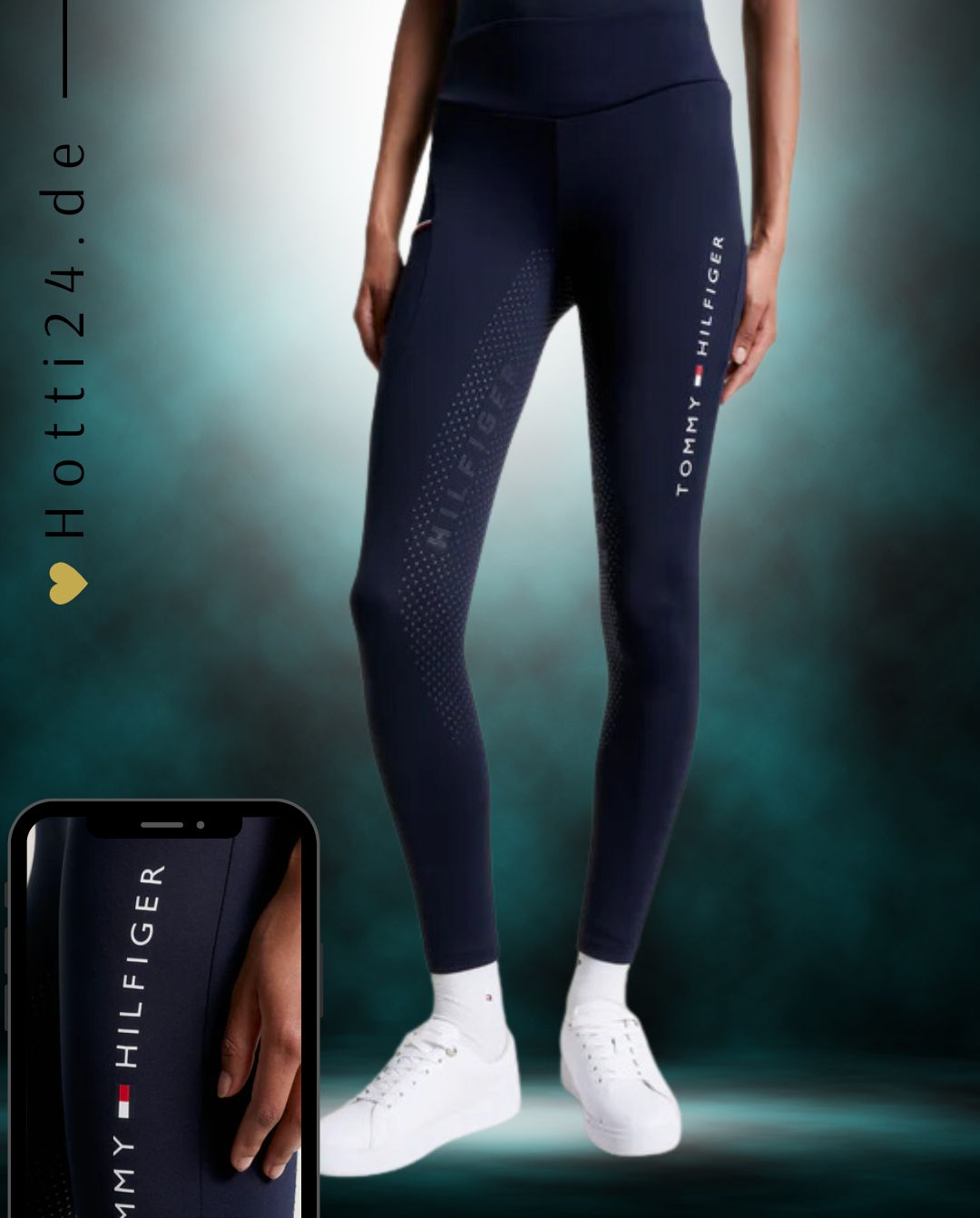 Tommy Hilfiger Equestrian®»Damen Ganzjahres Reitleggings Elmira FullGrip Blau, ist mit dem klassischen, unverkennbaren Tommy Hilfiger Branding am Oberschenkel versehen und verfügen über einen durchgehenden Silikongriff und eine praktische Handytasche Artikelnummer th13wfle761-004 erhältlich bei www.Hotti24.de