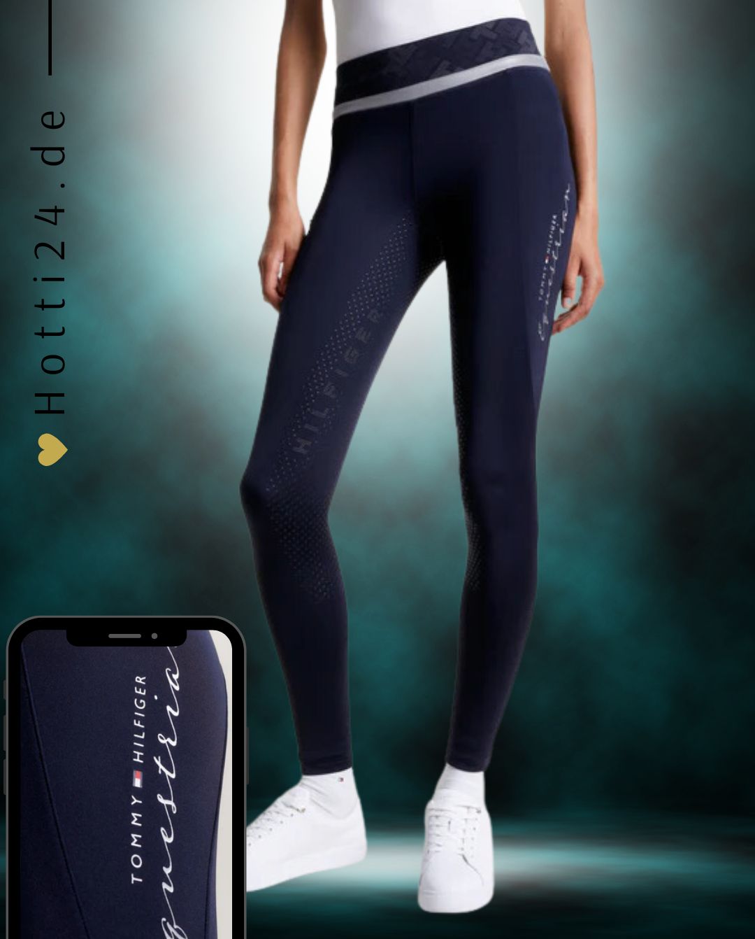 Tommy Hilfiger Equestrian »Damen Sommer Reitleggings Tampa FullGrip Blau, kombiniert Sicherheit mit Stil und bieten maximale Dehnbarkeit und Komfort im und außerhalb des Sattels. Ausgestattet mit einem reflektierenden Bund und reflektierenden Stoffeinsätzen Artikelnummer th13wfle682-004 erhältlich bei www.Hotti24.de