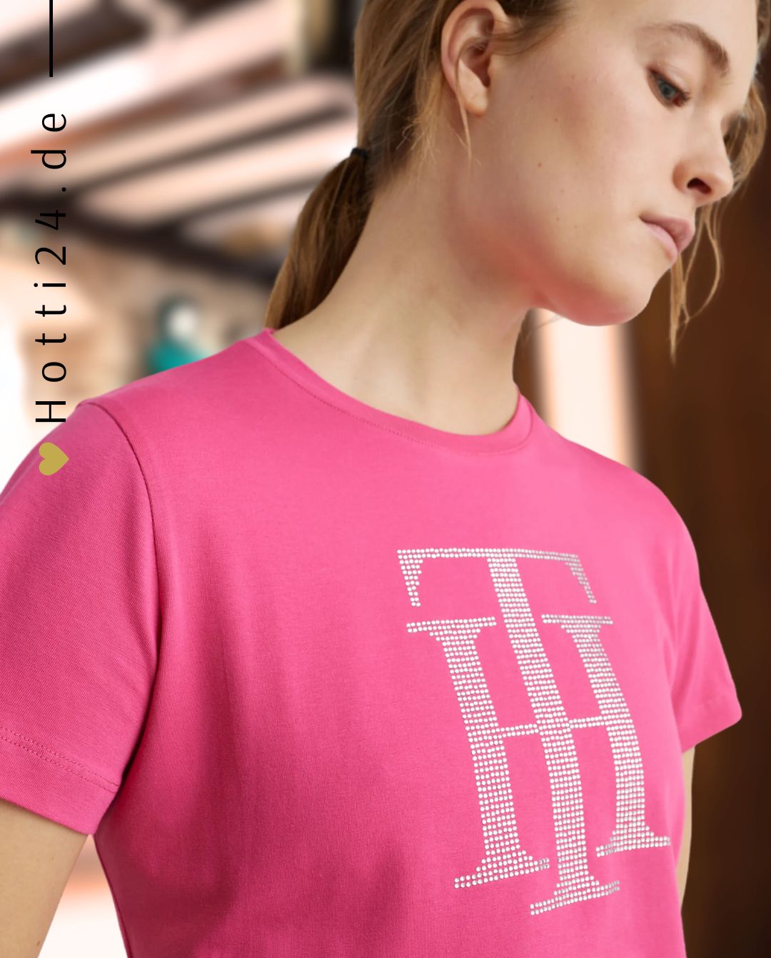 TOMMY HILFIGER »T-Shirt Strass Magenta