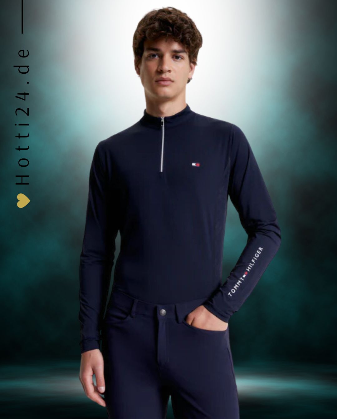 Tommy Hilfiger Equestrian® - Herren Trainingshirt Wellington Blau,  langärmlige Trainingsoberteil besteht aus einem funktionellen, schnell trocknenden 4-Wege-Stretch-Material, das Sie während Ihrer Trainingseinheiten kühl und bequem hält Artikelnummer th13mlst711-004 erhältlich bei www.Hotti24.de