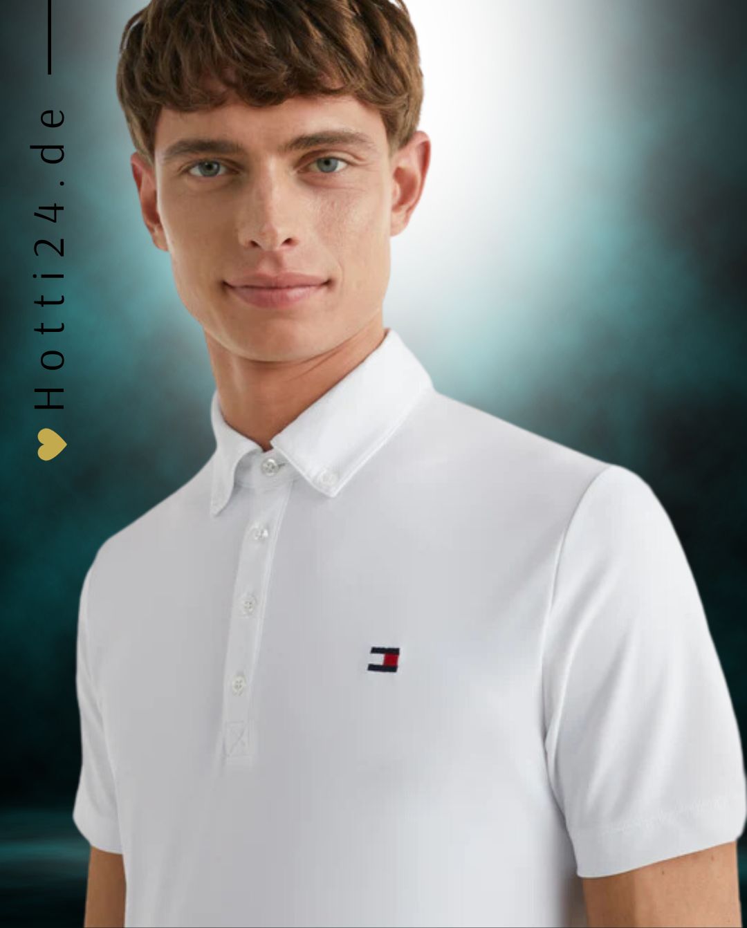 Tommy Hilfiger Equestrian® »Herren Turniershirt Poloshirt Fresh Air Weiß, mit Knopfleiste und Button down Kragen. Luftzirkulierendes Pique-Material. Mit gesticktem Flag-Logo vorne links auf der Brust und aus einem schnell trocknenden, desodorierenden Material Artikelnummer th07msss301-001 erhältlich bei www.Hotti24.de