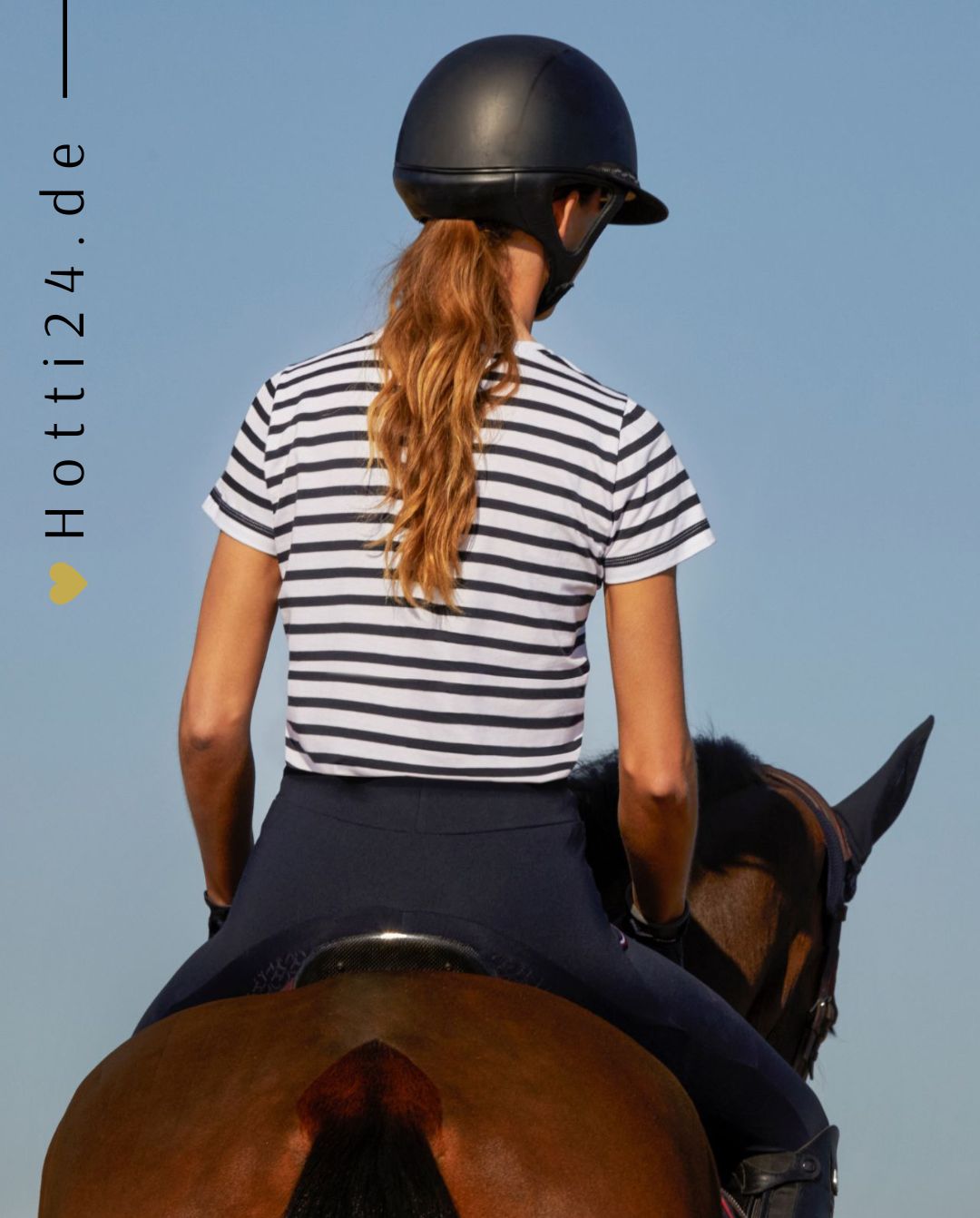 Tommy Hilfiger Equestrian® »Damen T-Shirt Streifen Weiß, Rundhals T-Shirt, blau-weiss gestreift im maritimen Look. Tommy Hilfiger Logo Stickerei auf der linken Brust Artikelnummer TH10109-001 erhältlich bei www.Hotti24.de