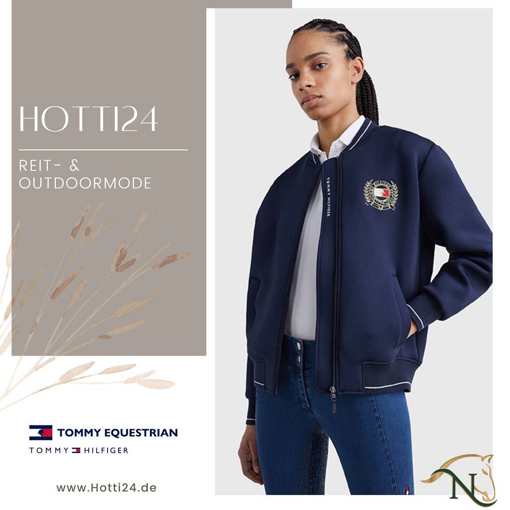 tommy hilfiger damen-bomberjacke blau vorne model