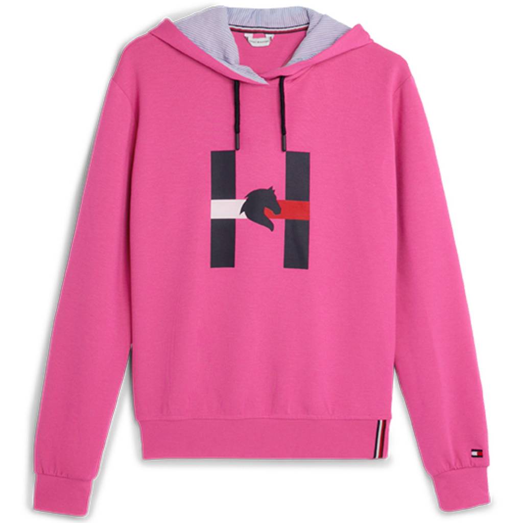 tommy hilfiger damen hoodie sport pink vorne 