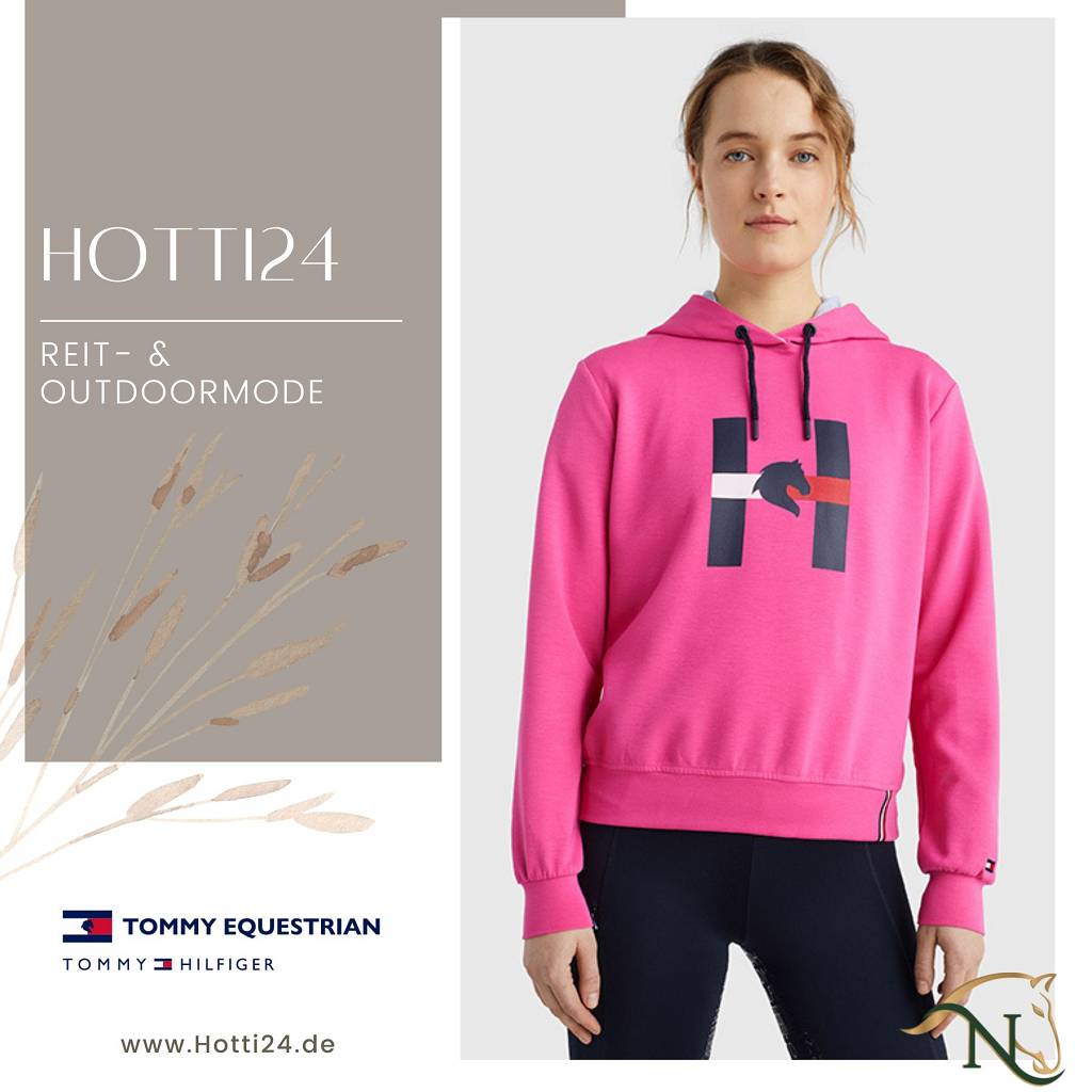 tommy hilfiger damen hoodie sport pink vorne model