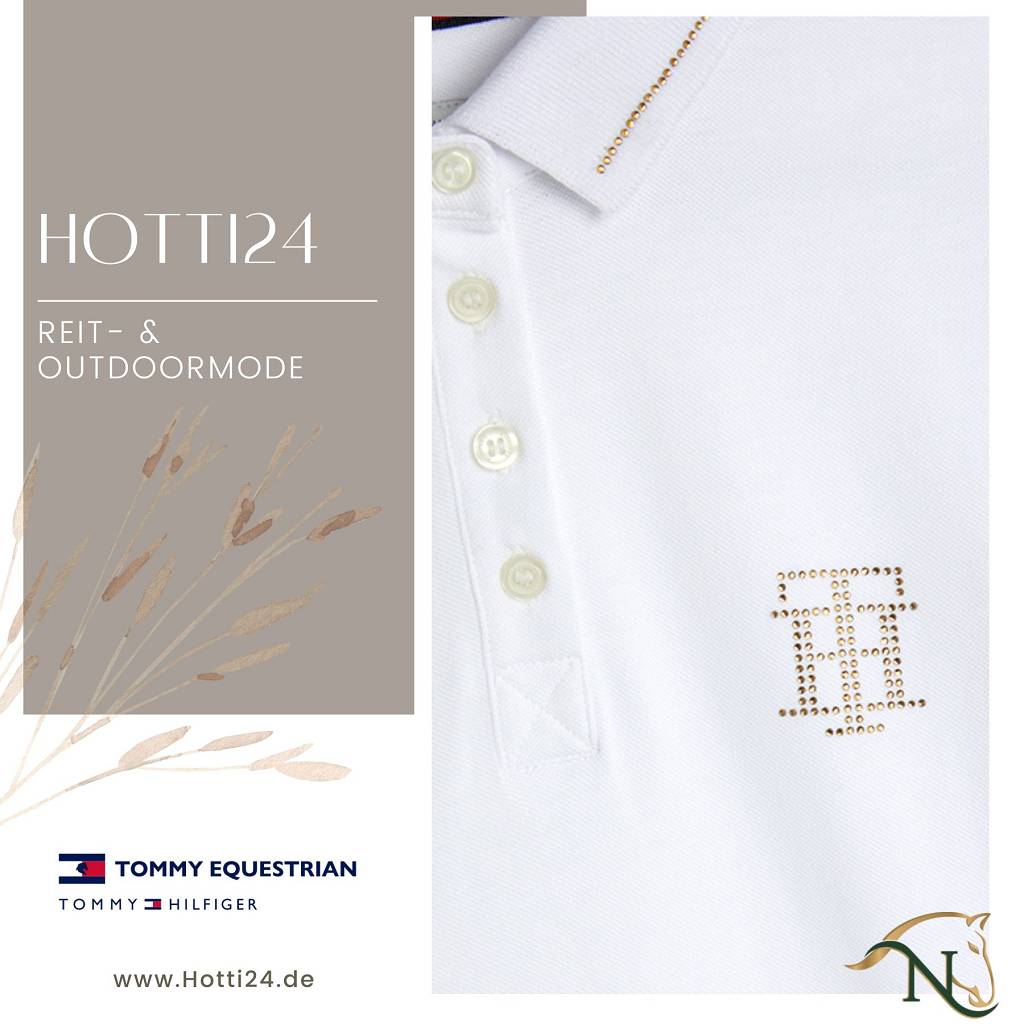 tommy hilfiger damen poloshirt mit strass detail