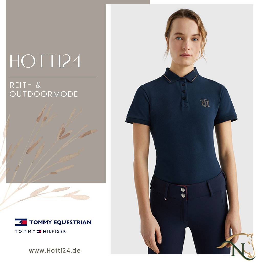 tommy hilfiger damen poloshirt strass vorne model