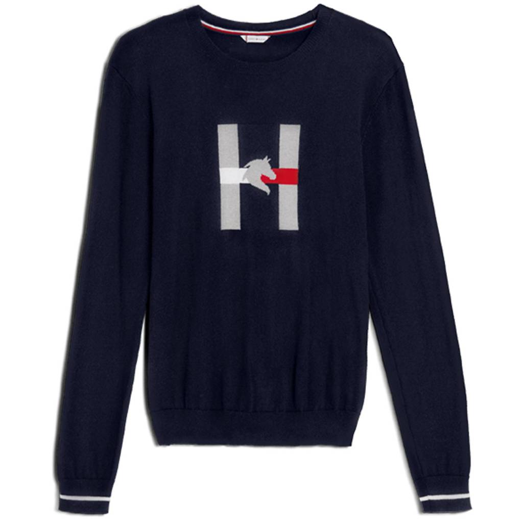 tommy hilfiger damen pullover blau vorne