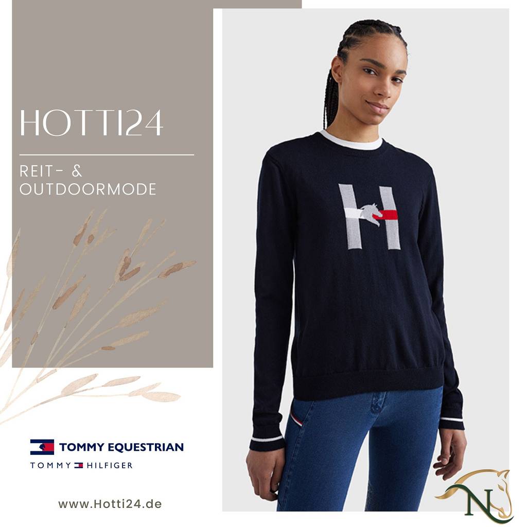 tommy hilfiger damen pullover blau vorne model