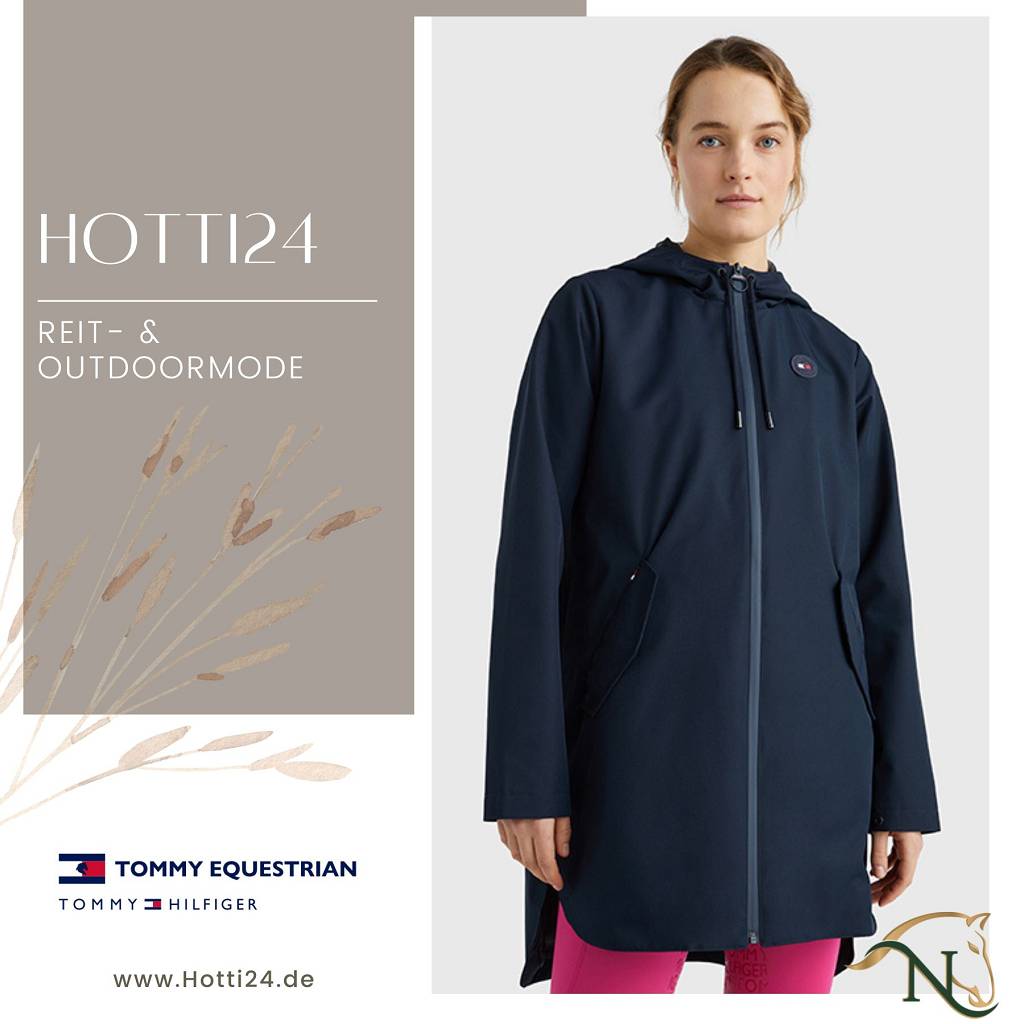 tommy hilfiger damen regenjacke blau vorne model