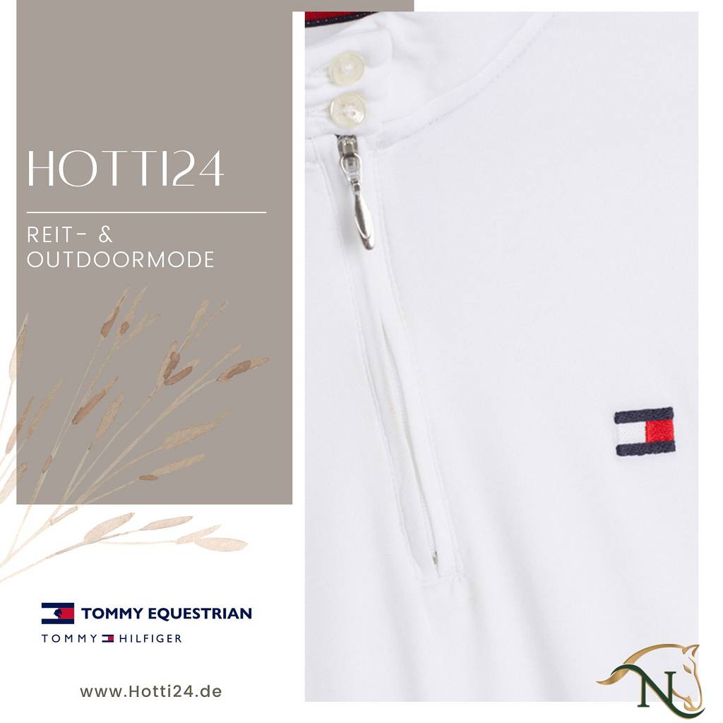 tommy hilfiger damen turniershirt weiss detail