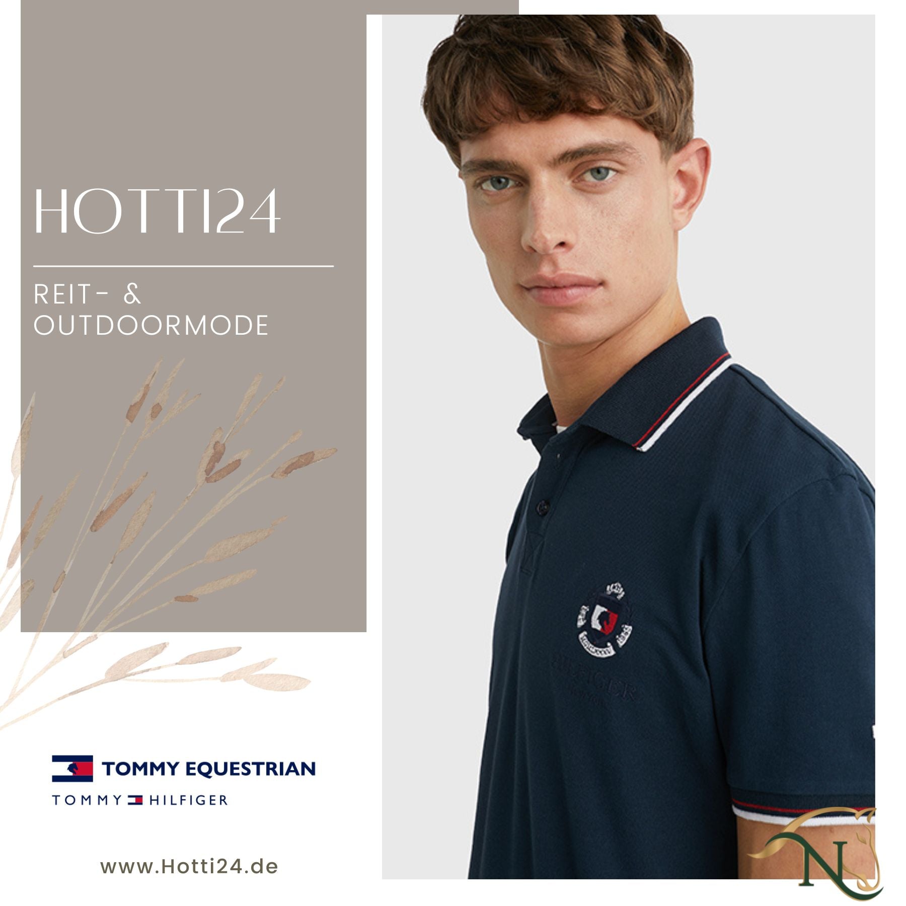 Tommy Hilfiger Equestrian® »Herren College Poloshirt Blau, mit kurzer Knopfleiste vorne, geripptem Kragen und Ärmelbündchen Artikelnummer th07mssp201-004 kaufen bei www.Hotti24.de