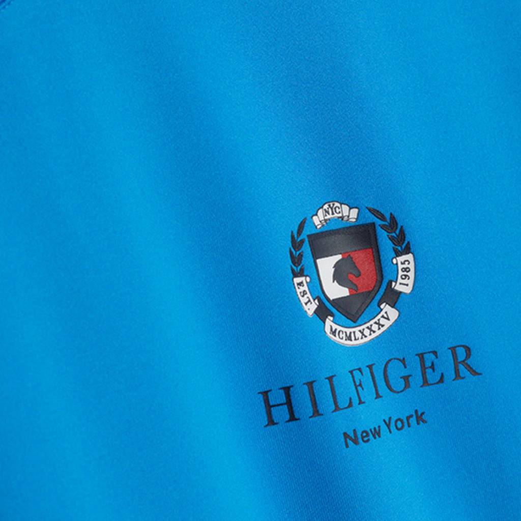 tommy hilfiger herren t-shirt performance blau detail