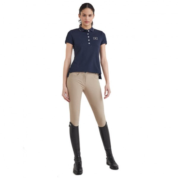 Tommy Hilfiger Equestrian® »Damen Poloshirt mit Strass Weiß, Funktionales Poloshirt mit langer Knopfleiste vorne mit Strass Artikelnummer th10066-004 kaufen bei www.Hotti24.de