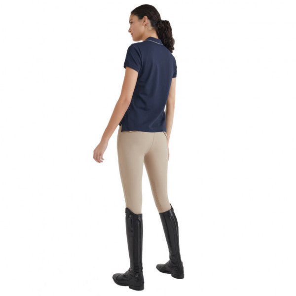 Tommy Hilfiger Equestrian® »Damen Poloshirt mit Strass Weiß, Funktionales Poloshirt mit langer Knopfleiste vorne mit Strass Artikelnummer th10066-004 kaufen bei www.Hotti24.de